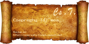 Csepreghy Tímea névjegykártya
